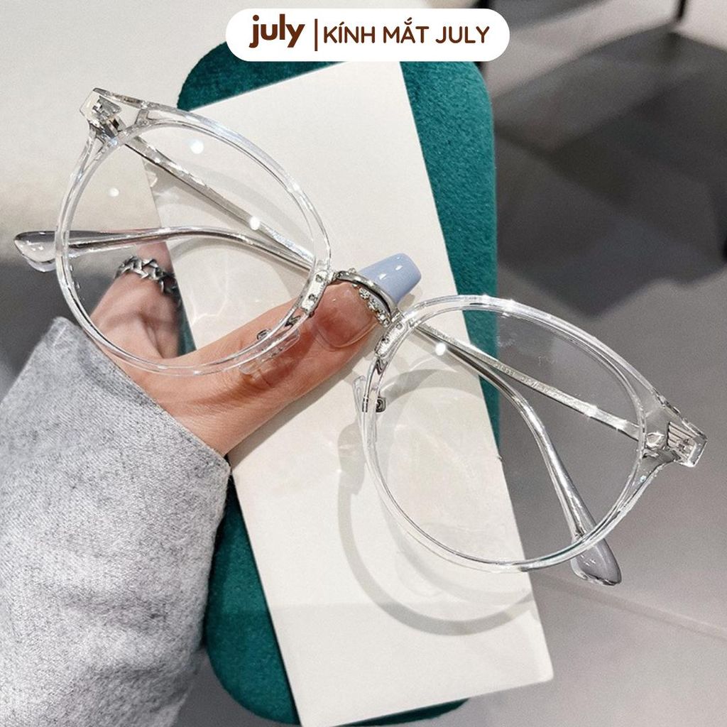 [8635] Gọng kính cận nữ form tròn kim loại phối nhựa TR90 phong cách trẻ trung, tri thức - Kính mắt July 01288
