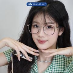 [8605] Gọng kính cận nữ kính mắt thời trang dáng oval thiên vuông kim loại phối nhựa chắc chắn, bền bỉ hợp nhiều dáng mặt - Kính Mắt July 21100