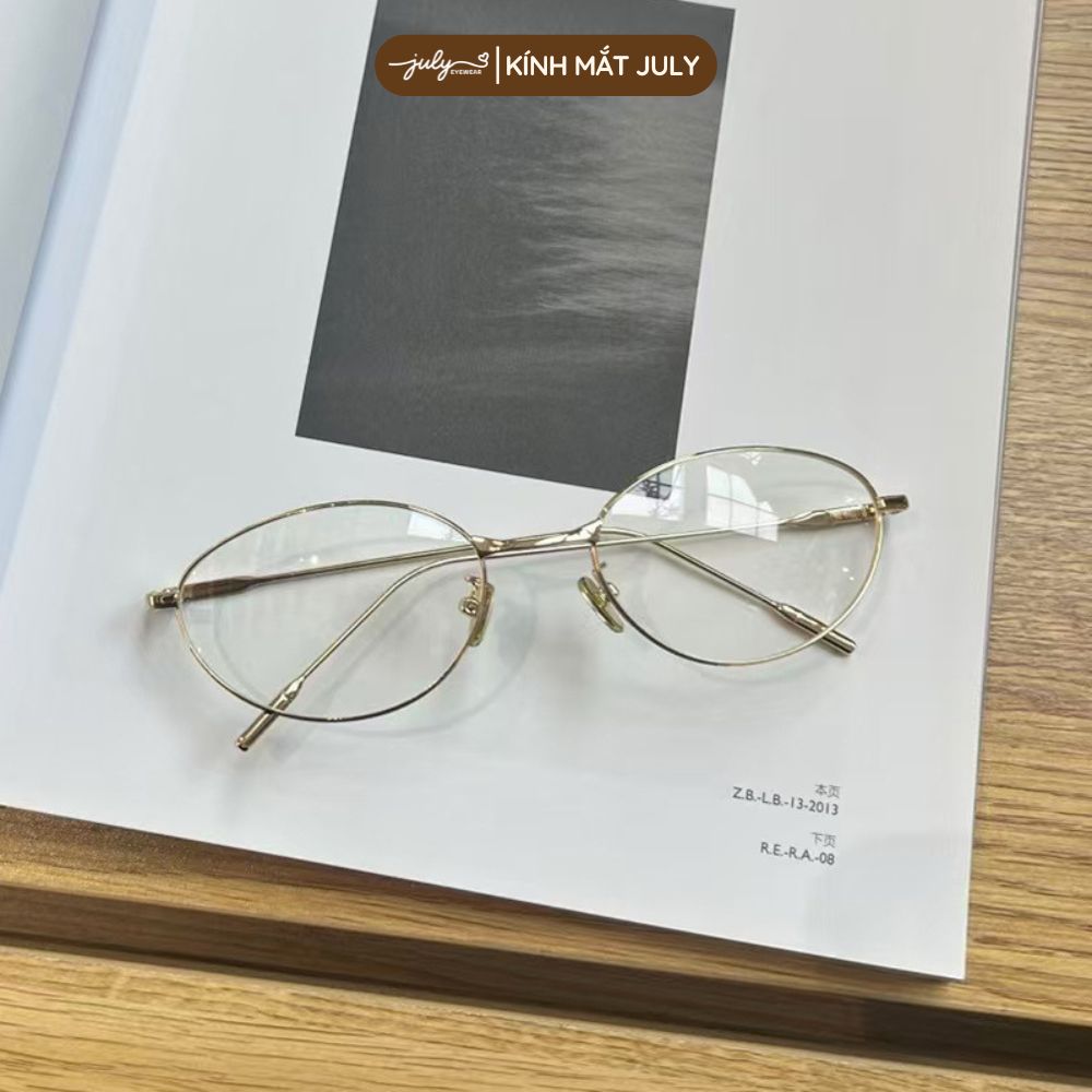 Gọng Kính Cận Nữ MIS Kim Loại Mảnh Form Oval Nhỏ Hợp Nhiều Dáng Mặt Kính Mắt July Eyewear
