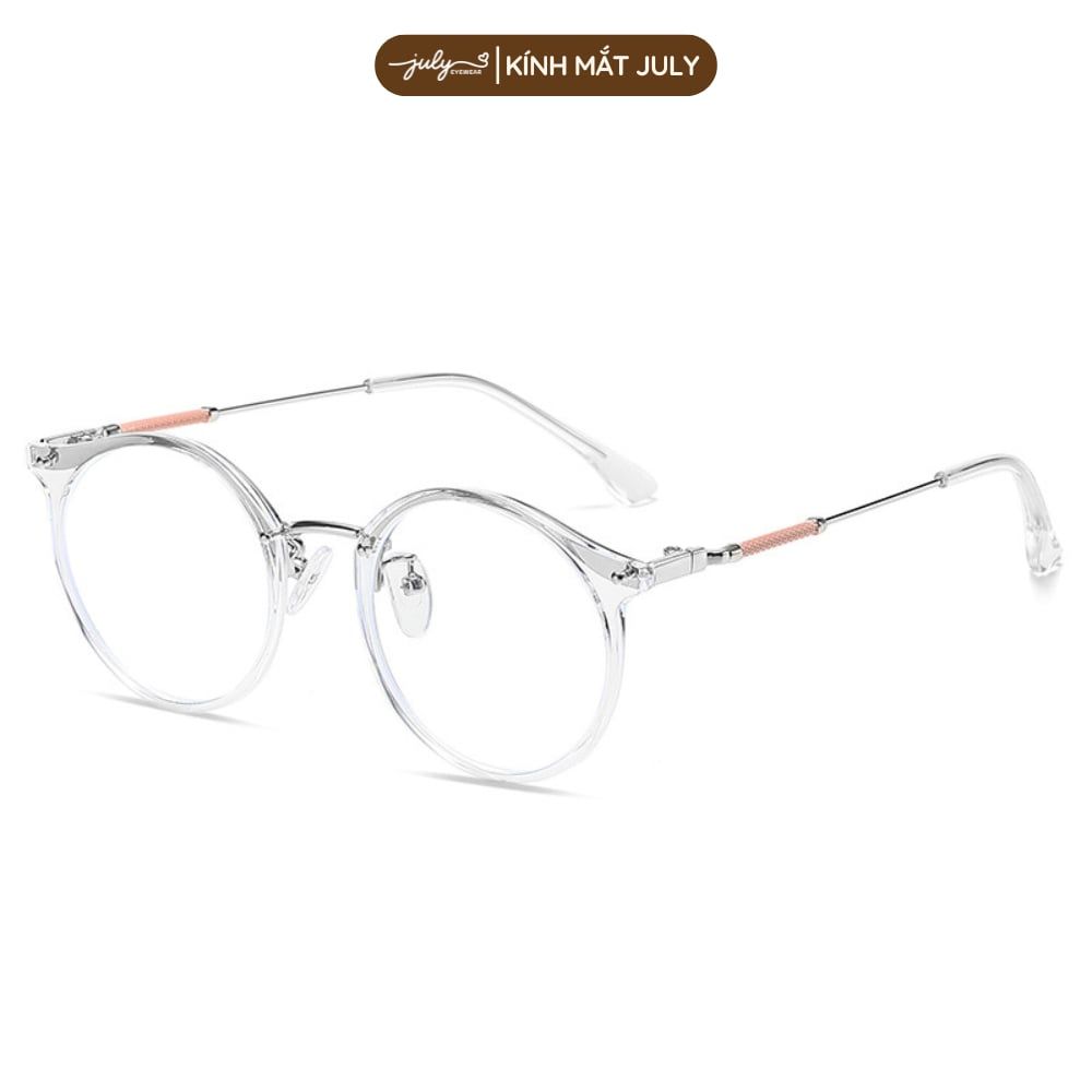 [8636] Gọng Kính Cận Nữ Form Tròn Nhựa Phối Kim Loại Trẻ Trung, Dễ Đeo Mắt Kính July Eyewear - 30224