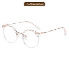 [8636] Gọng Kính Cận Nữ Form Tròn Nhựa Phối Kim Loại Trẻ Trung, Dễ Đeo Mắt Kính July Eyewear - 30224
