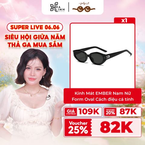 [Võ Hà Linh x Kính Mắt July] Kính Mát EMBER Nam Nữ Form Oval Cách điệu cá tính, gọn mặt Kính Râm July Eyewear - KR14