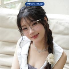 [8601] Gọng kính cận nữ kính mắt thời trang dáng mắt mèo kim loại phối nhựa chắc chắn July Eyewear - 22007