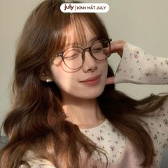 [8612] Gọng kính cận nữ mắt tròn kính mắt thời trang kim loại phối nhựa phong cách Hàn Quốc dễ đeo hợp nhiều dáng mặt - Kính Mắt July 9531