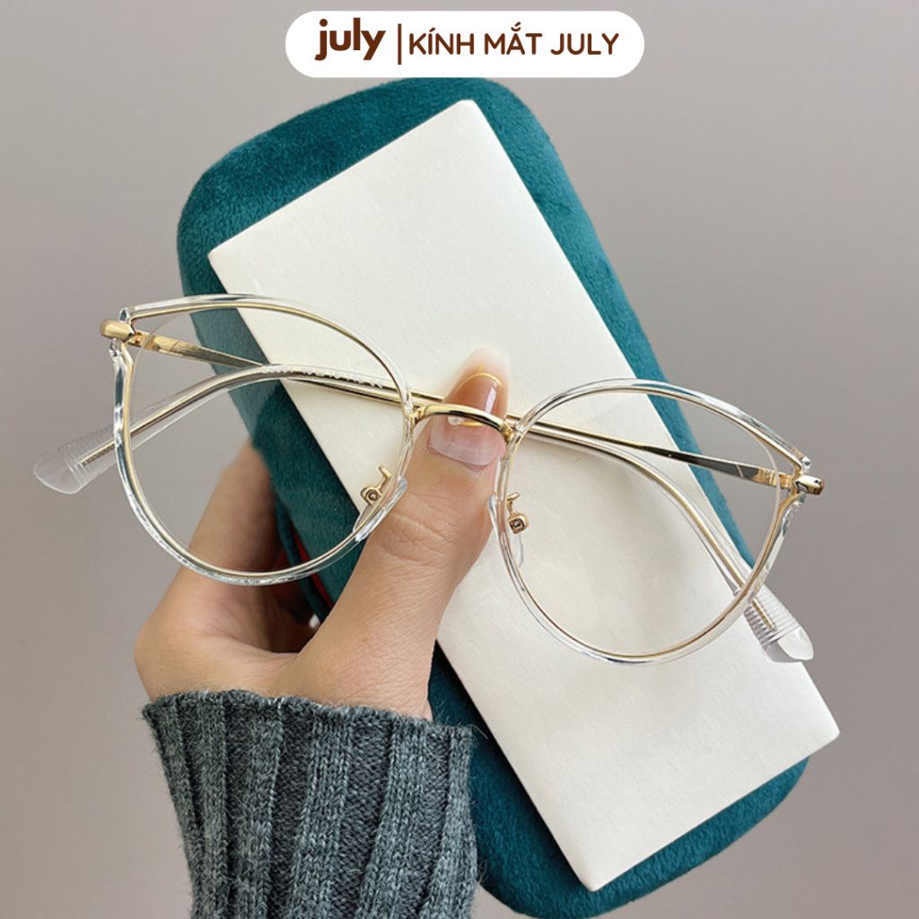 [Võ Hà Linh x Kính Mắt July] COMBO 2 Gọng kính cận nữ mắt mèo kim loại phối nhựa chắc chắn, thời trang dễ đeo mẫu mới 20