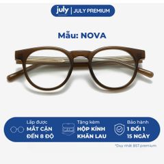 [NOVA] Gọng Kính Cận Nam Nữ Kính Mắt Thời Trang Cao Cấp form tròn cốt kim loại July Eyewear Premium - TR8624