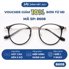 [8608] Gọng kính cận nữ oval kính mắt thời trang kim loại phối nhựa phong cách Hàn Quốc dễ đeo - Kính Mắt July 6254