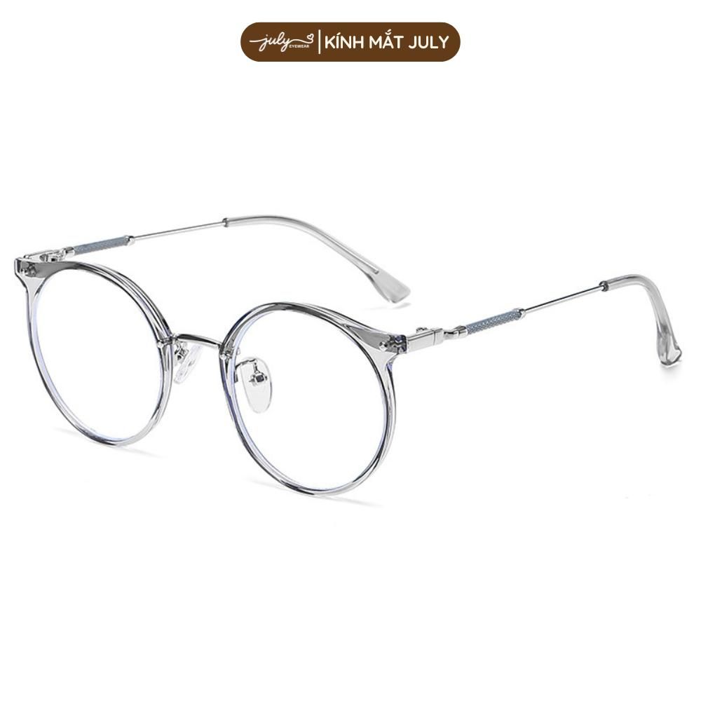 Gọng Kính Cận Nữ Form Tròn Nhựa Phối Kim Loại Trẻ Trung, Dễ Đeo Mắt Kính July Eyewear 8636