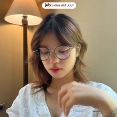 [8609] Gọng kính cận nữ đa giác khung kim loại phong cách trẻ trung dễ đeo hợp với nhiều dáng mặt Kính Mắt July - 23023