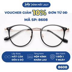 [8608] Gọng kính cận nữ oval kính mắt thời trang kim loại phối nhựa phong cách Hàn Quốc dễ đeo hợp với nhiều dáng mặt - Kính Mắt July 6254