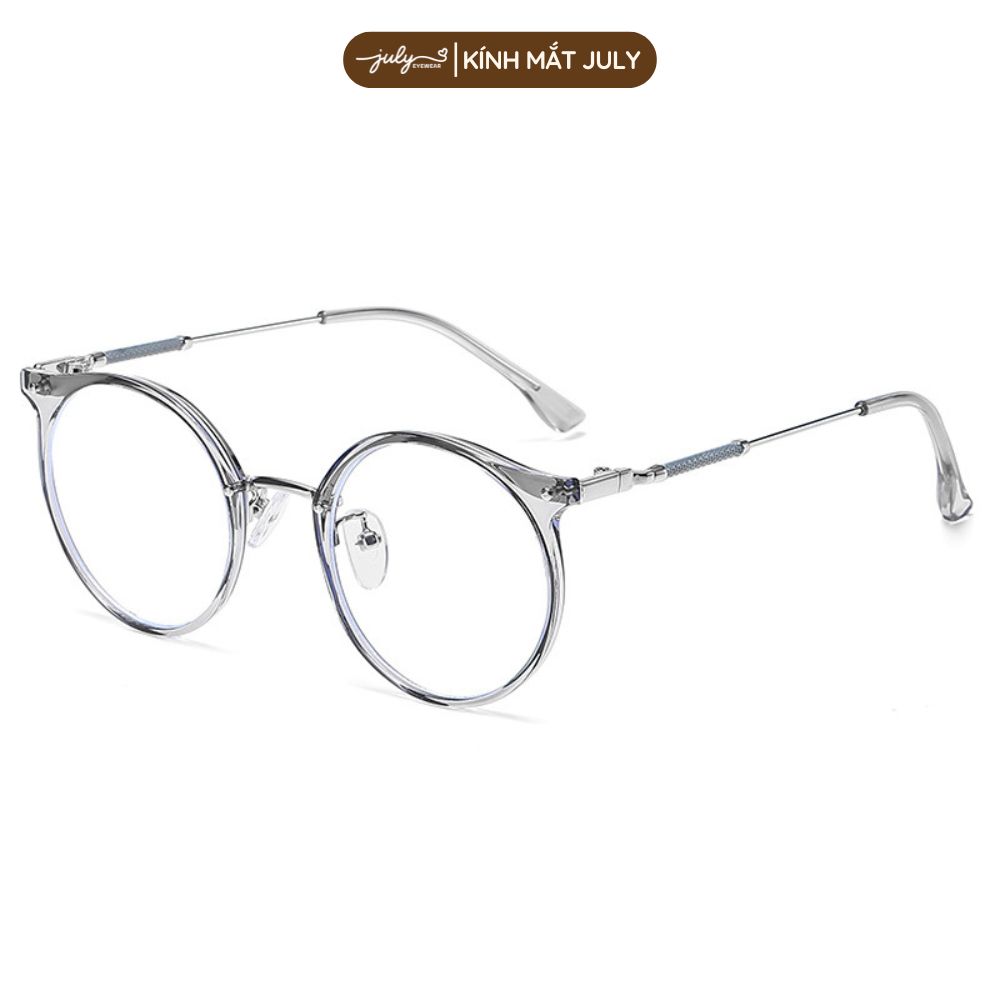 [8636] Gọng Kính Cận Nữ Form Tròn Nhựa Phối Kim Loại Trẻ Trung, Dễ Đeo Mắt Kính July Eyewear - 30224