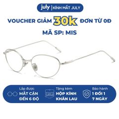 Gọng Kính Cận Nữ MIS Kim Loại Mảnh Form Oval Nhỏ Hợp Nhiều Dáng Mặt Kính Mắt July Eyewear