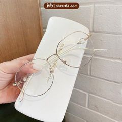 Gọng kính cận nữ mắt tròn gọng mảnh đính đá dễ đeo hợp với nhiều dáng mặt kính oval Voi Women