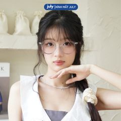 [8635] Gọng kính cận nữ form tròn kim loại phối nhựa TR90 phong cách trẻ trung, tri thức - Kính mắt July 01288