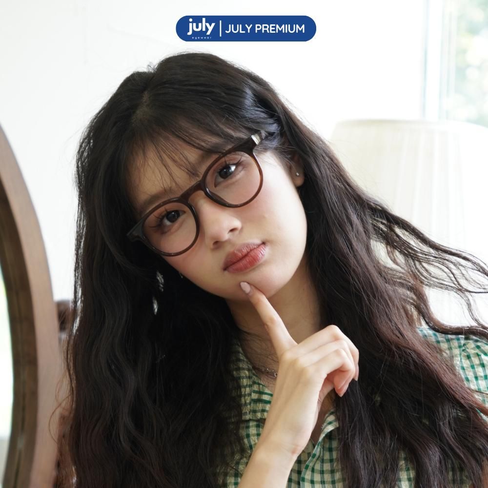 [NOVA] Gọng Kính Cận Nam Nữ Kính Mắt Thời Trang Cao Cấp form tròn cốt kim loại July Eyewear Premium - TR8624