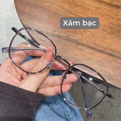 Gọng kính cận nam nữ form oval thiên vuông hợp nhiều dáng mặt - Kính Mắt July 8633 Titan