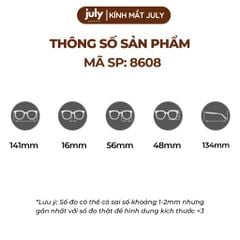 [8608] Gọng kính cận nữ oval kính mắt thời trang kim loại phối nhựa phong cách Hàn Quốc dễ đeo - Kính Mắt July 6254