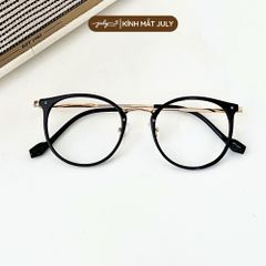[8608] Gọng kính cận nữ oval kính mắt thời trang kim loại phối nhựa phong cách Hàn Quốc dễ đeo hợp với nhiều dáng mặt - Kính Mắt July 6254