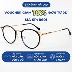 Gọng kính cận nữ kính mắt mèo kim loại phối nhựa chắc chắn July Eyewear 8601 gọng kính mat meo Móc Khoá Tết kính  gọng tai Women kính  tròn bầu dục