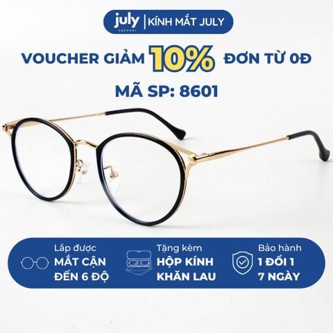 [8601] Gọng kính cận nữ kính mắt thời trang dáng mắt mèo kim loại phối nhựa chắc chắn July Eyewear - 22007