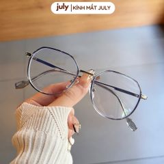 [8609] Gọng kính cận nữ đa giác khung kim loại phong cách trẻ trung dễ đeo hợp với nhiều dáng mặt Kính Mắt July - 23023