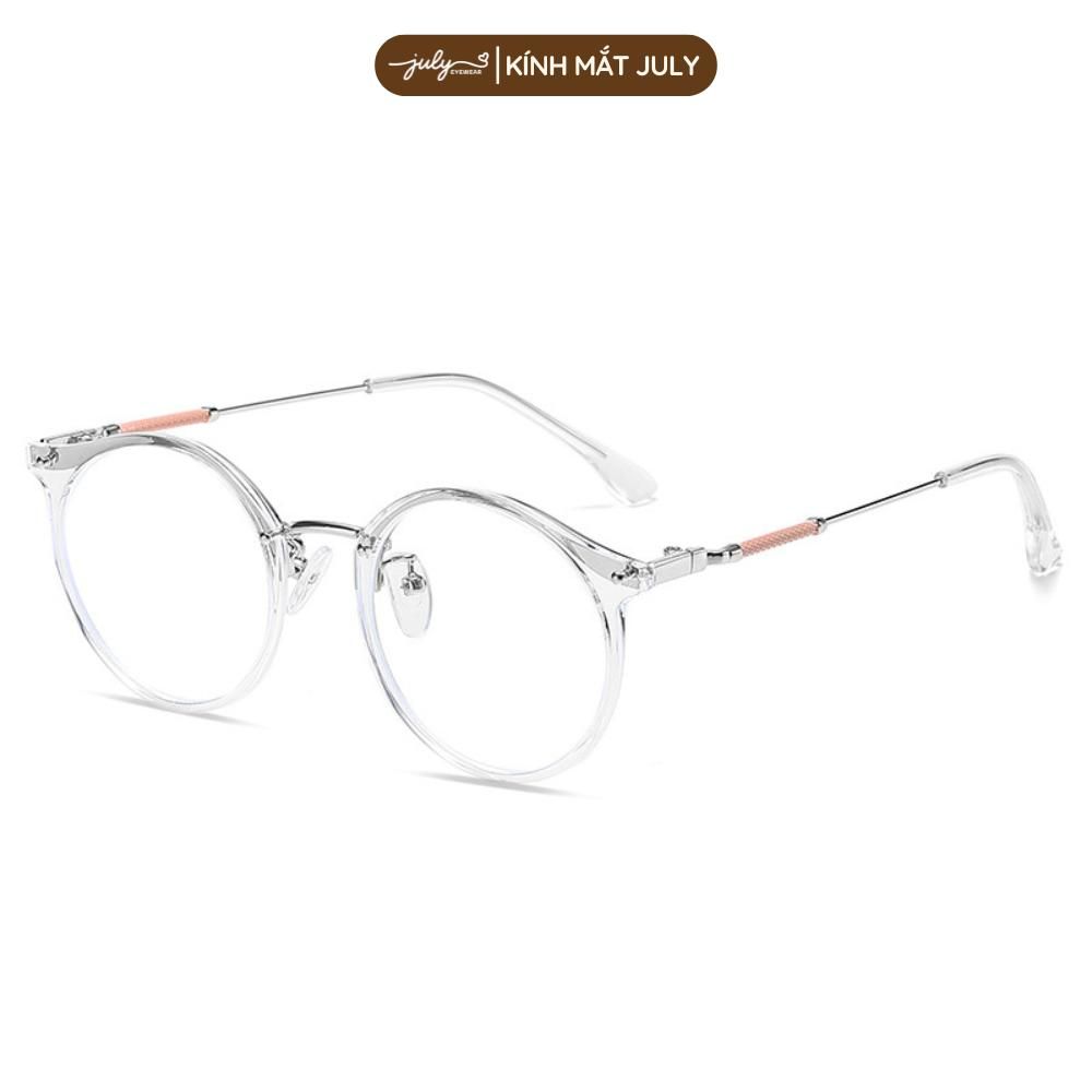 Gọng Kính Cận Nữ Form Tròn Nhựa Phối Kim Loại Trẻ Trung, Dễ Đeo Mắt Kính July Eyewear 8636