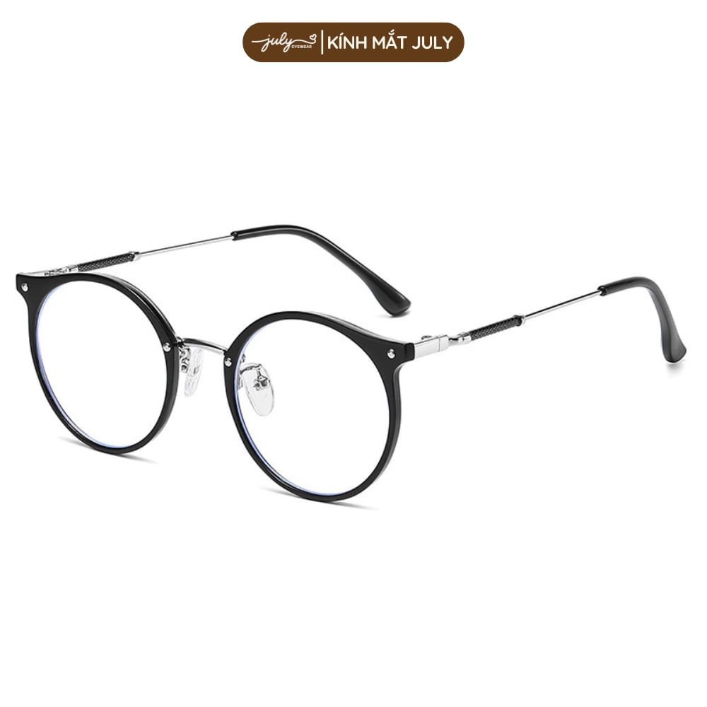 [8636] Gọng Kính Cận Nữ Form Tròn Nhựa Phối Kim Loại Trẻ Trung, Dễ Đeo Mắt Kính July Eyewear - 30224
