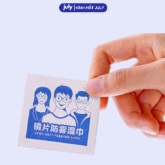 Hộp 100 miếng Khăn lau kính NANO chống bám hơi nước đi mưa, đeo khẩu trang tiện lợi July Eyewear