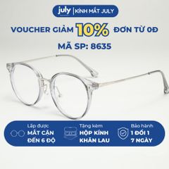 [8635] Gọng kính cận nữ form tròn kim loại phối nhựa TR90 phong cách trẻ trung, tri thức - Kính mắt July 01288