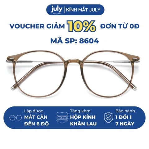 [8604] Gọng kính cận nữ Kính mắt thời trang form oval thiên tròn tròn kim loại phối nhựa chắc chắn - Kính Mắt July 83083
