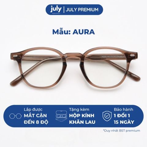 [AURA] Gọng Kính Cận Nam Nữ Kính Mắt Thời Trang Cao Cấp form thiên vuông cốt kim loại phối nhựa July Eyewear - 0178