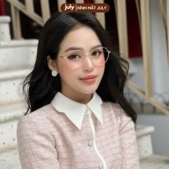 Gọng kính cận nữ mắt tròn gọng mảnh dễ đeo hợp với nhiều dáng mặt kính oval Voi