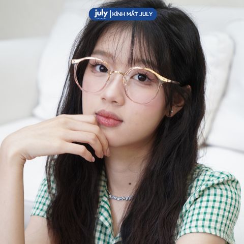 [8634] Gọng kính cận nam nữ form tròn vát đa giác Kính mắt July - 83032
