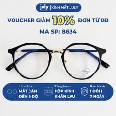 [8634] Gọng kính cận nam nữ form tròn vát đa giác Kính mắt July - 83032