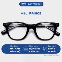 Gọng Kính Cận Nam Nữ Cao Cấp PRINCE form vuông cốt kim loại trẻ trung July Eyewear Premium