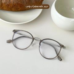 [8608] Gọng kính cận nữ oval kính mắt thời trang kim loại phối nhựa phong cách Hàn Quốc dễ đeo hợp với nhiều dáng mặt - Kính Mắt July 6254