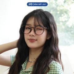 [8613] Gọng kính cận nam nữ kính mắt thời trang dáng tròn nhựa cao cấp lõi kim loại unisex hợp nhiều dáng mặt - Kính Mắt July 8008