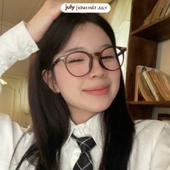 [8613] Gọng kính cận nam nữ kính mắt thời trang dáng tròn nhựa cao cấp lõi kim loại - Kính Mắt July 8008