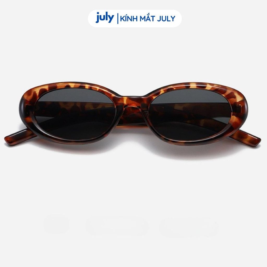 Kính mát nam nữ thời trang dáng oval bo tròn ngầu, phong cách July Eyewear