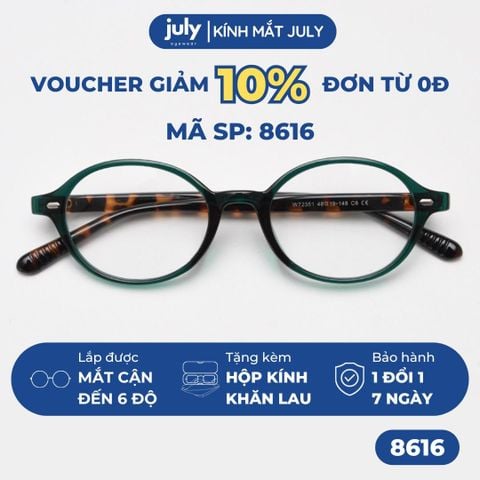 Gọng kính cận nữ dáng oval phong cách Hàn Quốc trẻ trung 8616 Kính Mắt Tròng Kính Tết Titan kính  oval da beo kính  tròn bầu dục