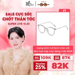 [Võ Hà Linh x Kính Mắt July] Gọng kính cận nữ form tròn cốt kim loại hợp mọi dáng mặt 8625 - Kính Mắt July 83079