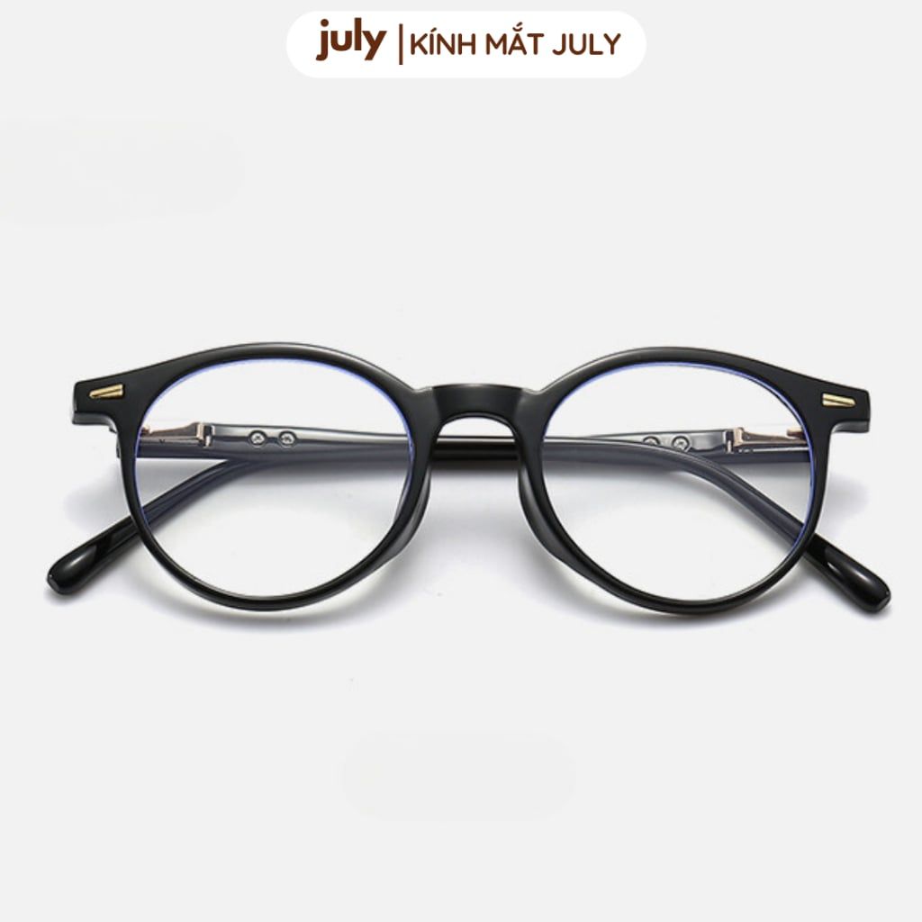 [Võ Hà Linh x Kính Mắt July] COMBO 2 Gọng kính nam nữ dáng tròn nhựa cao cấp lõi kim loại unisex hợp nhiều dáng mặt 8613
