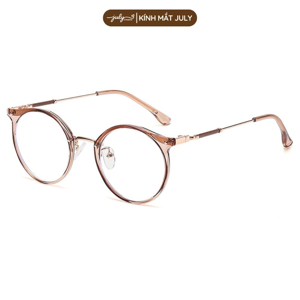 [8636] Gọng Kính Cận Nữ Form Tròn Nhựa Phối Kim Loại Trẻ Trung, Dễ Đeo Mắt Kính July Eyewear - 30224