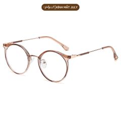 [8636] Gọng Kính Cận Nữ Form Tròn Nhựa Phối Kim Loại Trẻ Trung, Dễ Đeo Mắt Kính July Eyewear - 30224