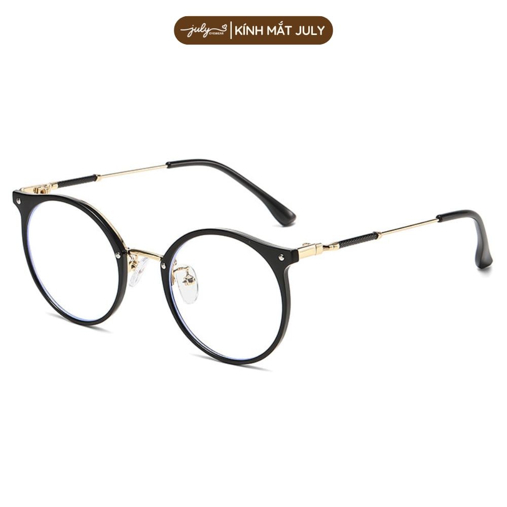 [8636] Gọng Kính Cận Nữ Form Tròn Nhựa Phối Kim Loại Trẻ Trung, Dễ Đeo Mắt Kính July Eyewear - 30224