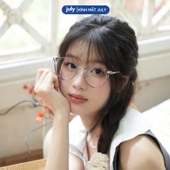 [8635] Gọng kính cận nữ form tròn kim loại phối nhựa TR90 phong cách trẻ trung, tri thức - Kính mắt July 01288