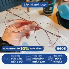 [8606] Gọng kính cận nữ Kính Mắt Thời Trang dáng oval tròn kim loại mảnh chắc chắn, thời trang dễ đeo Kính Mắt July - 6120