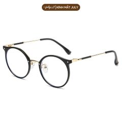 Gọng Kính Cận Nữ Form Tròn Nhựa Phối Kim Loại Trẻ Trung, Dễ Đeo Mắt Kính July Eyewear 8636
