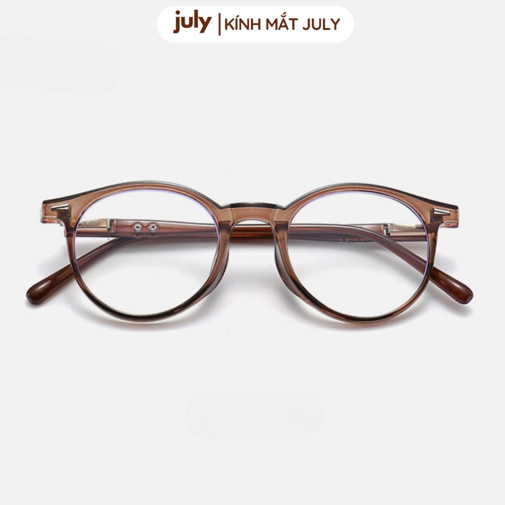 [Võ Hà Linh x Kính Mắt July] COMBO 2 Gọng kính nam nữ dáng tròn nhựa cao cấp lõi kim loại unisex hợp nhiều dáng mặt 8613