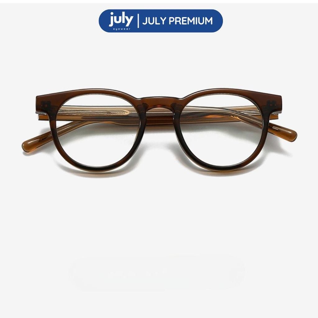 [NOVA] Gọng Kính Cận Nam Nữ Kính Mắt Thời Trang Cao Cấp form tròn cốt kim loại July Eyewear Premium - TR8624